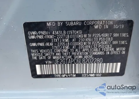 2020 Subaru Crosstrek Premium из США, поврежденный, VIN JF2GTAPC6L8202280